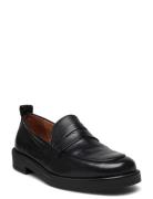 Shelly Nappa Loafers Flade Sko Black Pavement