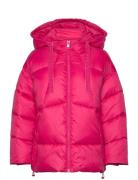 Letizia Hooded Puffa Foret Jakke Pink GUESS Jeans