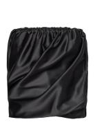 Double Satin Kort Nederdel Black Ganni