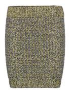 Norma Mouline Knit Mini Skirt Kort Nederdel Yellow Wood Wood