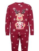 Rudolph's Cute Pajamas Pyjamas Nattøj Red Christmas Sweats