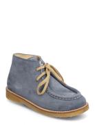 Shoes - Flat - With Lace Boots Støvler Blue ANGULUS