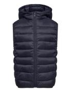 Quilted Gilet With Hood Foret Vest Navy Mango