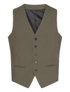 Mens Waistcoat For Suit Habitvest Khaki Green Lindbergh