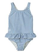 Amara Stripe Swimsuit Badedragt Badetøj Blue Liewood