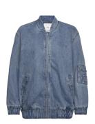 Denim Bomber Jacket Jakke Denimjakke Blue Mango