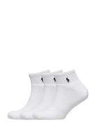 Quarter Sock 3-Pack Ankelstrømper Korte Strømper White Polo Ralph Lauren Underwear