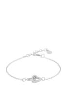 Connected Chain Brace Heart S/Clear Accessories Jewellery Bracelets Chain Bracelets Silver SNÖ Of Sweden