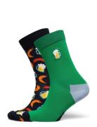 2-Pack Beer Socks Gift Set Lingerie Socks Regular Socks Green Happy Socks