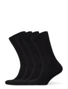 Bamboo Crew Sock 4-Pack Underwear Socks Regular Socks Black Amanda Christensen