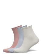 Pcsebby Glitter Long 3P Socks Noos Bc Lingerie Socks Regular Socks White Pieces