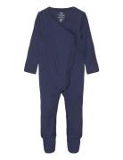 Rib Jersey Full Body Crossover Pyjamas Sie Jumpsuit Navy Copenhagen Colors