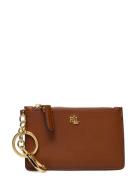 Leather Zip Card Case Bags Card Holders & Wallets Card Holder Brown Lauren Ralph Lauren