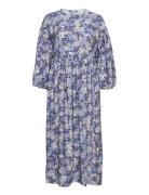 Trixi Dress Knælang Kjole Blue EDITED