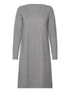 Midi Dress With A Sparkly Boat Neckline Knælang Kjole Grey Esprit Collection