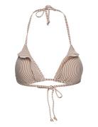 Striba Bel Frill Bikini Top Swimwear Bikinis Bikini Tops Triangle Bikinitops Brown Becksöndergaard