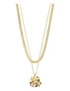 Willpower Curb & Coin Necklace, 2-In-1 Set Accessories Jewellery Necklaces Chain Necklaces Gold Pilgrim