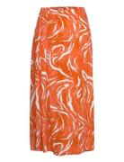 Slfsirine Mw Ankle Skirt B Knælang Nederdel Orange Selected Femme