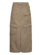 Aubreygz Hw Long Skirt Lang Nederdel Khaki Green Gestuz