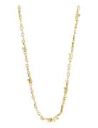 Hallie Organic Shaped Crystal Necklace Gold-Plated Accessories Jewellery Necklaces Chain Necklaces Gold Pilgrim