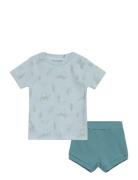 2-Piece Set Sets Sets With Short-sleeved T-shirt Blue Minymo