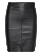 Vmolympia Hw Short Pl Skirt Knælang Nederdel Black Vero Moda