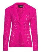 Lace Figure Fitted Blazer Blazers Single Breasted Blazers Pink ROTATE Birger Christensen