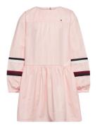 Global Stripe Tape Detail Dress Dresses & Skirts Dresses Casual Dresses Long-sleeved Casual Dresses Pink Tommy Hilfiger