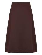 Slfjane Mw Midi Skirt Knælang Nederdel Brown Selected Femme