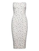 Knitted Tube Dress Knælang Kjole White Gina Tricot