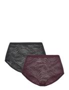 Brief High Supersoft Lace 2 Pa Lingerie Panties High Waisted Panties Burgundy Lindex