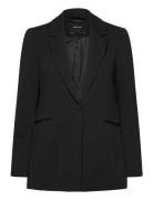 Vmsara Ls Loose Long Single Blazer Boo Blazers Single Breasted Blazers Black Vero Moda