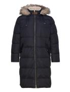 Faux-Fur-Trim Hooded Down Coat Foret Jakke Navy Lauren Women