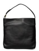 Leather Large Kassie Shoulder Bag Shopper Taske Black Lauren Ralph Lauren