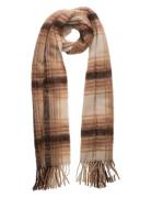 Plaid Fringe-Trim Wool-Blend Scarf Accessories Scarves Winter Scarves Brown Polo Ralph Lauren