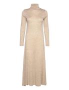 Wool-Blend Turtleneck Dress Maxikjole Festkjole Beige Polo Ralph Lauren