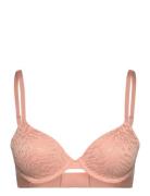 Lightly Lined Demi Lingerie Bras & Tops Full Cup Bras Coral Calvin Klein