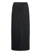 Ivy-Zoe Maxi Skirt Wash Faded Black Lang Nederdel Black IVY Copenhagen