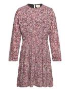 Dress Small Flower Dresses & Skirts Dresses Casual Dresses Long-sleeved Casual Dresses Pink Creamie