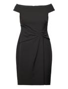 Crepe Off-The-Shoulder Cocktail Dress Kort Kjole Black Lauren Ralph Lauren