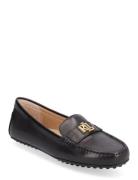 Barnsbury Burnished Leather Driver Loafers Flade Sko Black Lauren Ralph Lauren