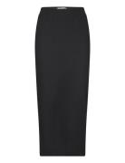 Annall Midi Skirt Knælang Nederdel Black Lollys Laundry