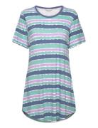 Bamboo Short-Sleeve Nightdress Nattøj Blue Lady Avenue