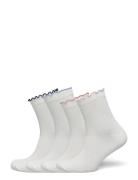 Sock 4 P Ankel Contrast Lettuc Lingerie Socks Regular Socks Cream Lindex