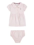 Baby Gingham Dress S/S Dresses & Skirts Dresses Baby Dresses Short-sleeved Baby Dresses Pink Tommy Hilfiger