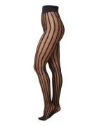 Siri Stripe Tights Lingerie Pantyhose & Leggings Black Swedish Stockings