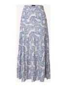 Melissa Dot Print Maxi Skirt Lang Nederdel Blue Lexington Clothing