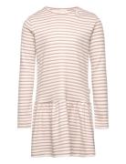 Dress L/S Modal Striped Dresses & Skirts Dresses Casual Dresses Long-sleeved Casual Dresses Pink Petit Piao