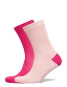 Socks, Double Pack, Flow Pink/Pink Lingerie Socks Regular Socks Pink Papu