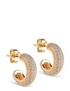 Luna Mini Sparkling Hoops Accessories Jewellery Earrings Hoops Gold Enamel Copenhagen